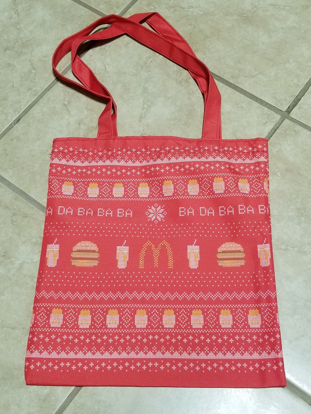 McDonald's Smilemakers Holiday Sweater Pattern Tote